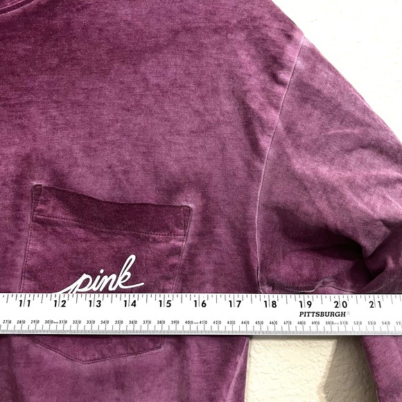 Pink Victoria's Secret Womens Shirt Size XS PINK Spellout on back Long Sleeve - Picture 4 of 7